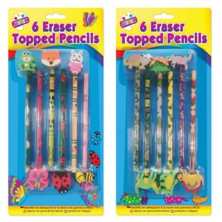 6 novelty Eraser Top Pencils - 6335