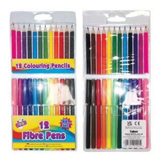 12 Fibre pens & 12 1/2 Size Pencils