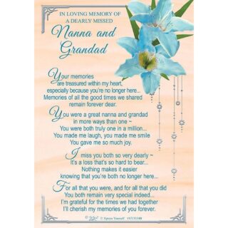 Xpress Yourself - In Loving Memory Of A Dearly Missed Nanna And Grandad - Grave Card - 6pk - XY3554B