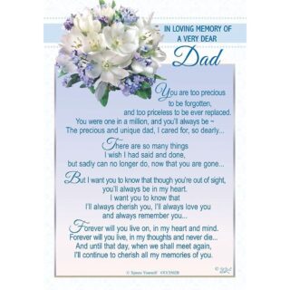 Xpress Yourself - In Loving Memory Of A very Dear Dad -  Grave Card - 6pk - XY3502B