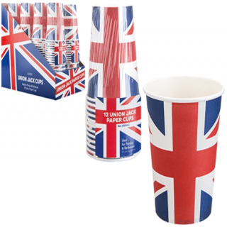 UNION JACK PAPER CUPS 9OZ PACK OF 12 - 321024