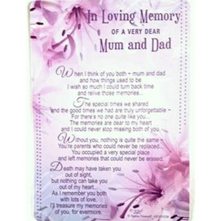 Xpress Yourself - In loving Memory Of A Very Dear Mum And Dad - Grave Card - 6pk - XY3552B