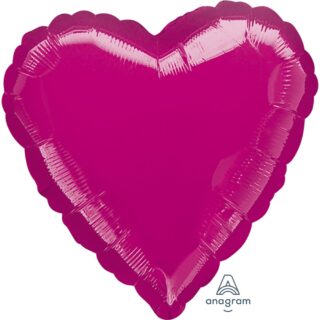 Anagram Metallic Fuchsia Heart Standard Unpackaged Foil Balloons S15 - 1156602