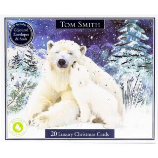 Tom Smith Cards, 20 Luxury Christmas Cards Polar Bear & Penguin - XALTC401