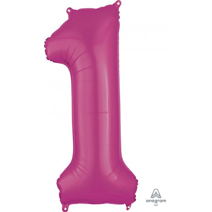 Anagram PINK NUMBER 1 SHAPE P50 PKT (13" x 34") - 2827501