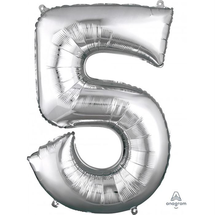 Anagram SILVER NUMBER 5 SHAPE P50 PKT (23" x 33") - 2798501
