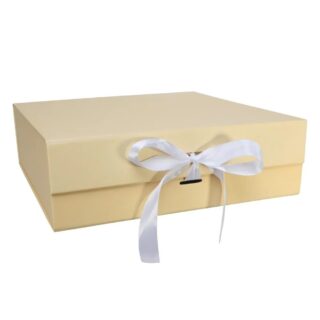 Cream Keepsake Box with Ribbon (30x30x9.2cm) - BX6513