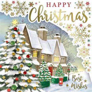 12 Luxury House & Christmas Tree cards -2 Designs - XSLAB1201A