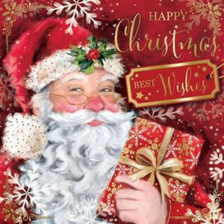 12 Luxury Santa Christmas Cards - 2 Designs - XSLAB1208A