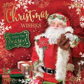 12 Luxury Santa Christmas Cards - 2 Designs - XSLAB1208A