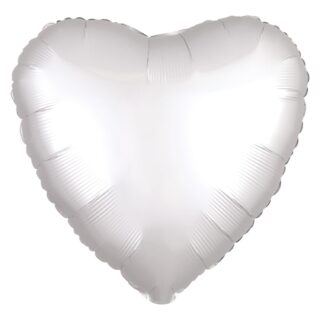 Satin Luxe White Heart Standard HX Unpackaged Foil Balloons S15 - 3859002