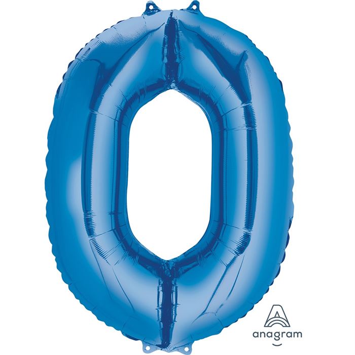 Anagram Number 0 Blue SuperShape Foil Balloons 26" - 2827001