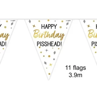 Party Bunting Happy Birthday Pisshead 11 flags 3.9m - 632561