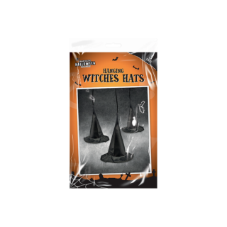 Hanging Witch Hat Decorations 20cm - 3pk -  HAL5470OB