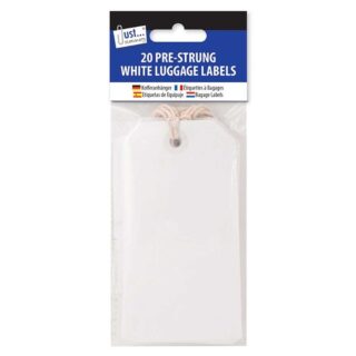 20 White Luggage Labels 12 x 6cm - 4255