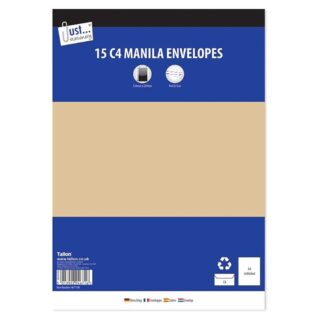 Envelopes 15 x C4 Manila, Peal & Seal, 80gsm - 4671/40