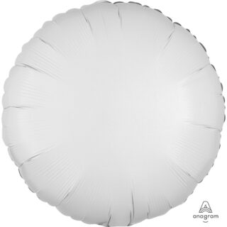 Anagram Metallic White Circle Standard Unpackaged Foil Balloons S15 - 2059502