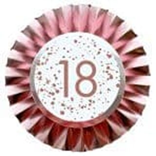 18th Birthday Rose Gold Badges 12 cm