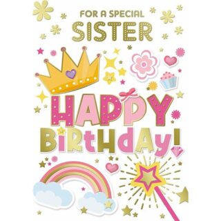 Xpress Yourself - Birthday Sister Princess - Code 50 - 12pk - 2 Designs - SL50007C/07