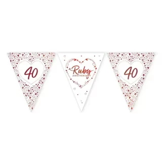 Ruby Anniversary Foil Bunting