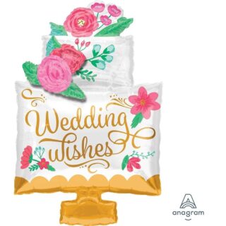 Wedding Wishes Bells SuperShape XL Foil Balloons 33