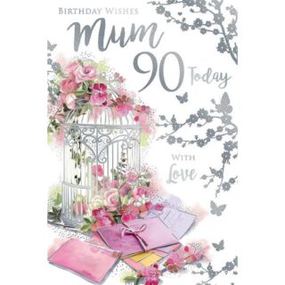 Kingfisher - Age 90 Mum Flower & Cards - Code 75 - 6pk - NMT149 - Kingfisher