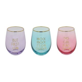 Lets Party Stemless Tumbler Glass 500ml Assorted Colour