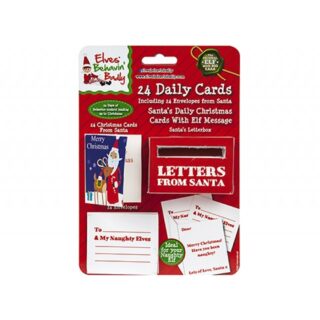 24 CHRISTMAS CARDS FROM SANTA WITH ENVELOPES & LETTER BOX - 509019