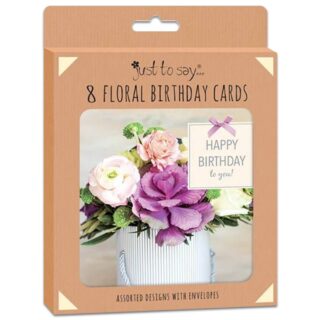 8 Mixed Floral Birthday Cards Code 50 – 6pk – 4927– Tallon