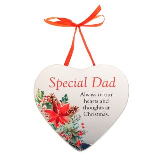THOUGHTS OF YOU CHRISTMAS HEART PLAQUE - DAD