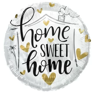 Home Sweet Home - Balloon with Gold Hearts 18 Inch