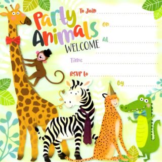 Invitation Cards Juvenile Animal – 12pk – 9631 – Tallon