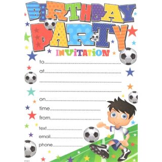 Juvenile Party Invitations Football - 20pk - HP104R - Simon Elvin
