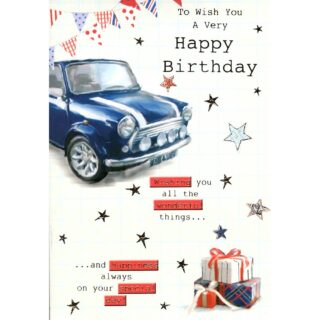 Treasure - Happy Birthday Car Male - Code 50 - 12pk - 2 Designs - FBH50-90021