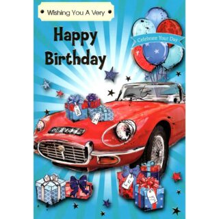 Treasure - Happy Birthday Car Male - Code 50 - 12pk - 2 Designs - FBH50-90022