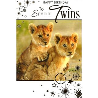 Kingfisher - Happy Birthdays Twins Animal - Code 60 - 6pk - MT1254