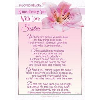 Xpress Yourself - Remembering You With Love Sister - Grave Card - 6pk - XY3522B