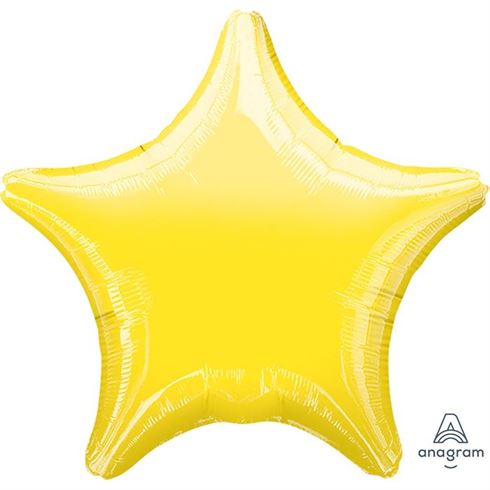 Anagram - Metallic Yellow Star Standard Unpackaged Foil Balloons S15 - 0455202