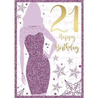 Xpress Yourself - Age 21 Female Dress Glitter - Code 50 - 12pk - 2 Designs - SL50025B/02