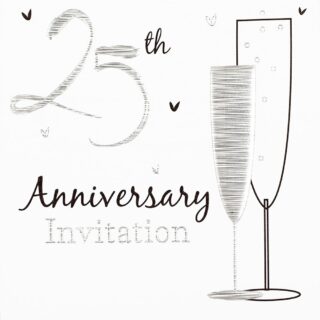 Simon Elvin – Invitation Silver Wedding Anniversary – 6pk – DP218P