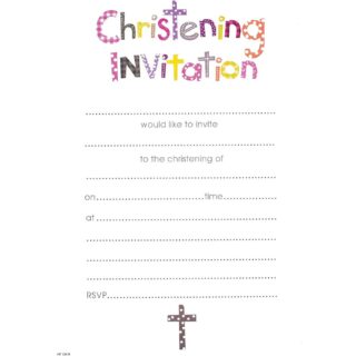Christening Invitation Female - 20pk - HP154R - Simon Elvin
