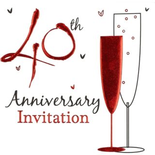 Simon Elvin – Invitation Ruby Wedding Anniversary – 6pk – DP291P