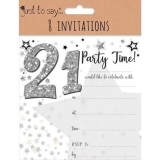 Tallon – Invitation 21th Birthday – 8pk – 4651