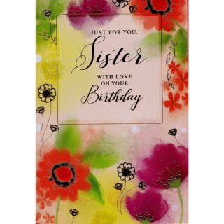 Simon Elvin - Birthday Sister Flowers - Code 50 - 6pk - SE29334