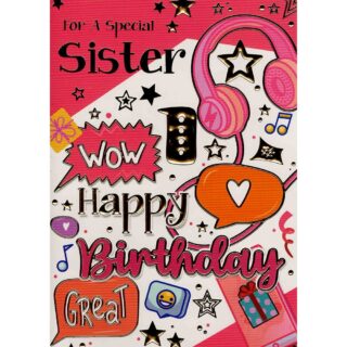 Xpress Yourself - Birthday Sister Phone - Code 50 - 12pk - 2 Designs - SL50019C/08