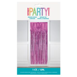 Pastel Pink Foil Fringe Door Curtain, 1m x 2m - 16848