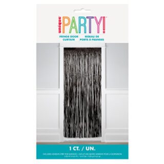 Black Foil Fringe Door Curtain, 1m x 2m - 16859