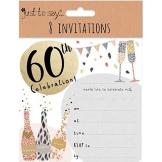 Tallon – Invitation 60th Birthday – 8pk – 8472
