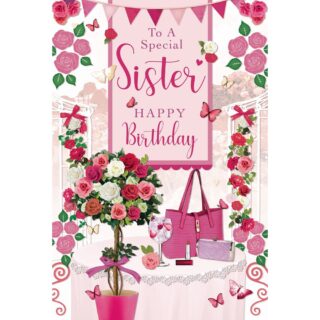 Xpress Yourself - Reflection 3d Birthday Sister Flowers - Code 75 - 6pk -SR7524A