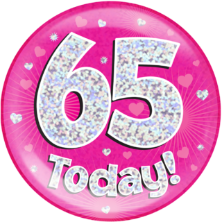 Oaktree Holographic Jumbo Badge - 65 Today Pink - 633254